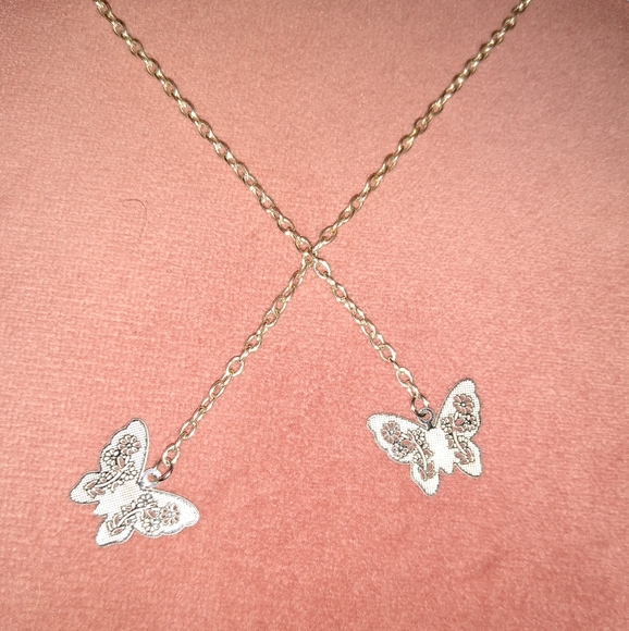 Solid 925 REAL Sterling Silver Ear Wires Handmade Chain Butterfly Earrings New - Picture 3 of 11